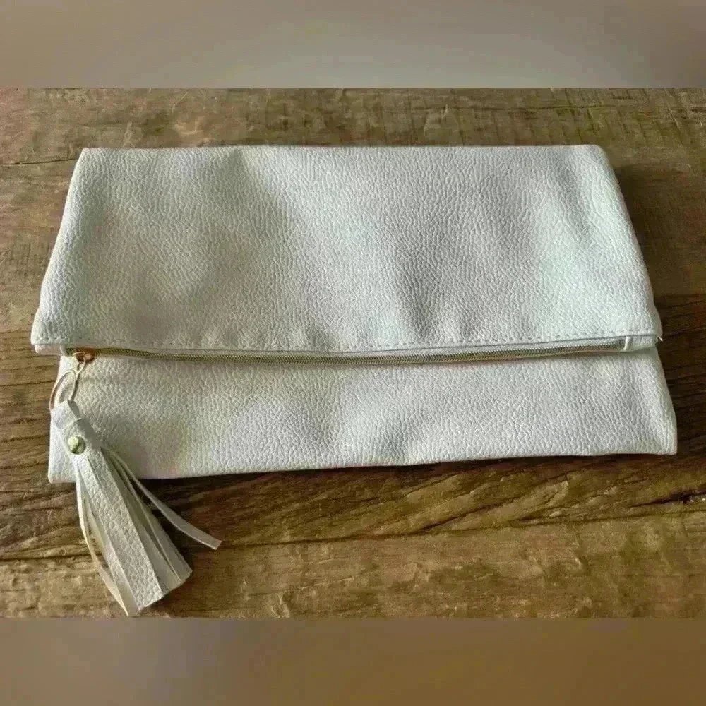 NEW Rachel Miriam Eve Clutch ~ Pebble Leather ~ Winter White